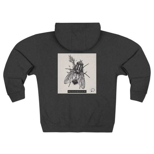 Fly drawing graphic Zip Hoodie